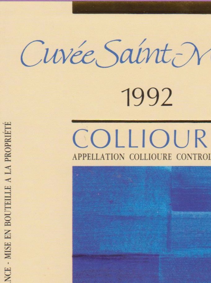 COLLIOURE - 1992 - CUVEE ST.MICHEL - CELLIER DES TEMPLIERS à BANYULS-SUR-MER - 
