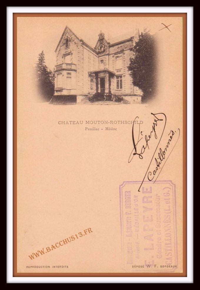 CARTE POSTALE DU CH.MOUTON - ROTSCHILD VERS 1900 - 