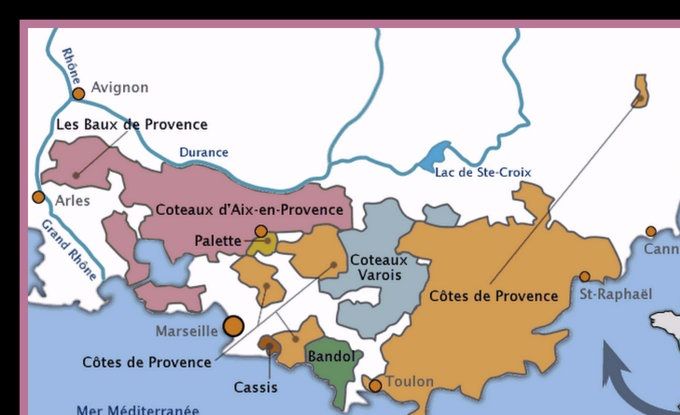 CARTE DES AOC de PROVENCE 
