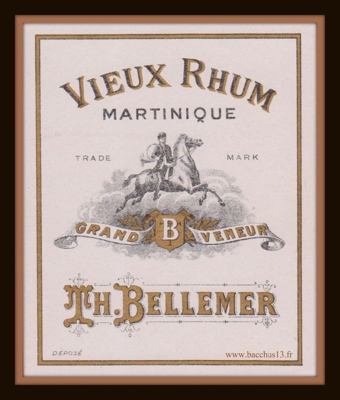 VIEUX RHUM MARTINIQUE - GRAND VENEUR - TH . BELLEMER - 