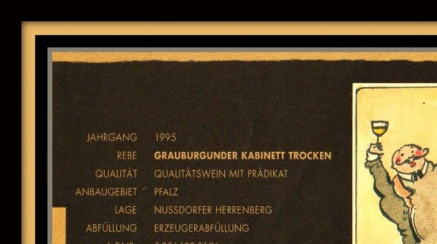 Grauburgunder - Kabinett Trocken - 1995 - Der Gesselige - Pfalz - Weingut Théobald Pfaffmann - 