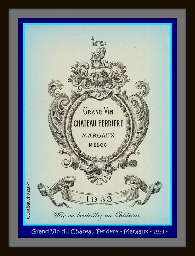  Grand vin du Château Ferrière - Margaux - 1933 - 
